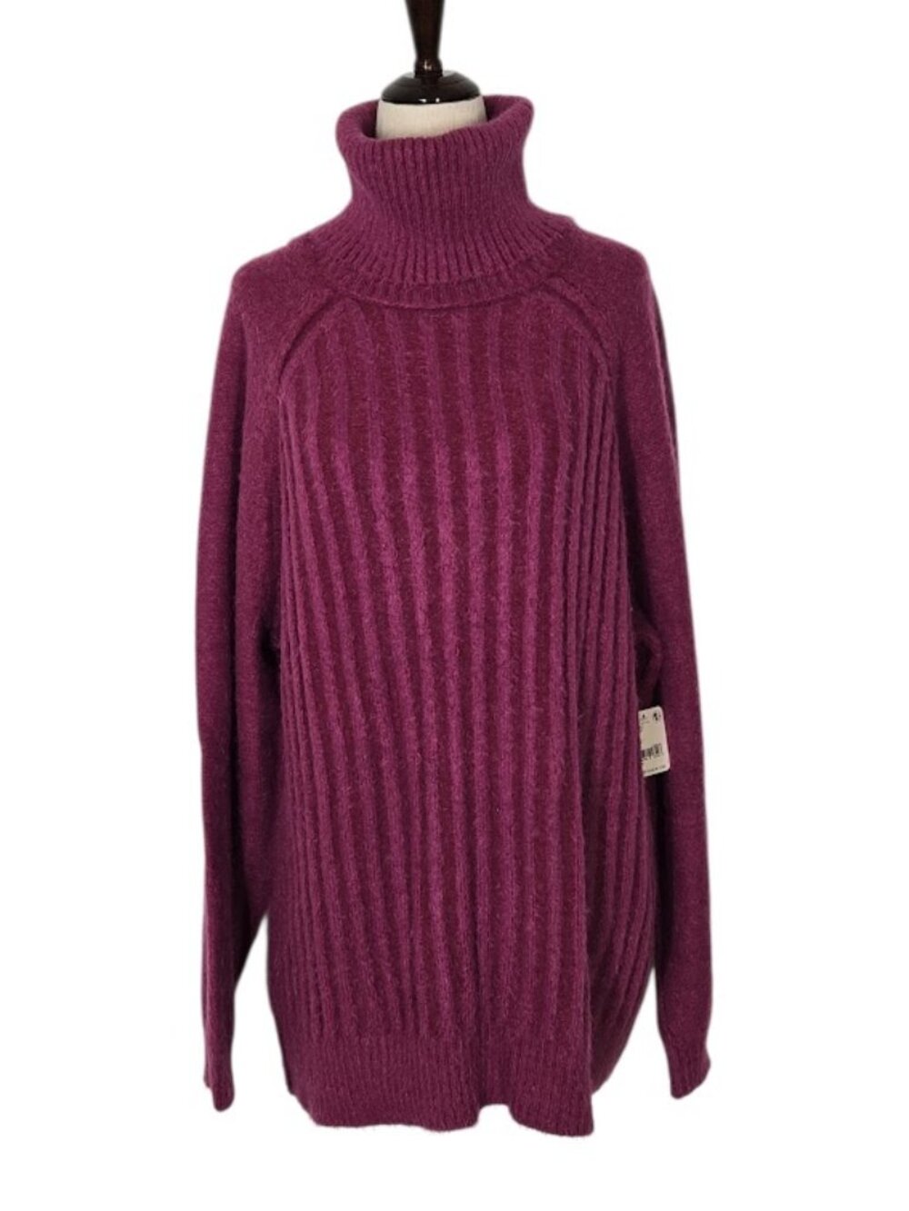 FREE PEOPLE Big City Women’s Small Mulberry Oversized Turtleneck Sweater NWT